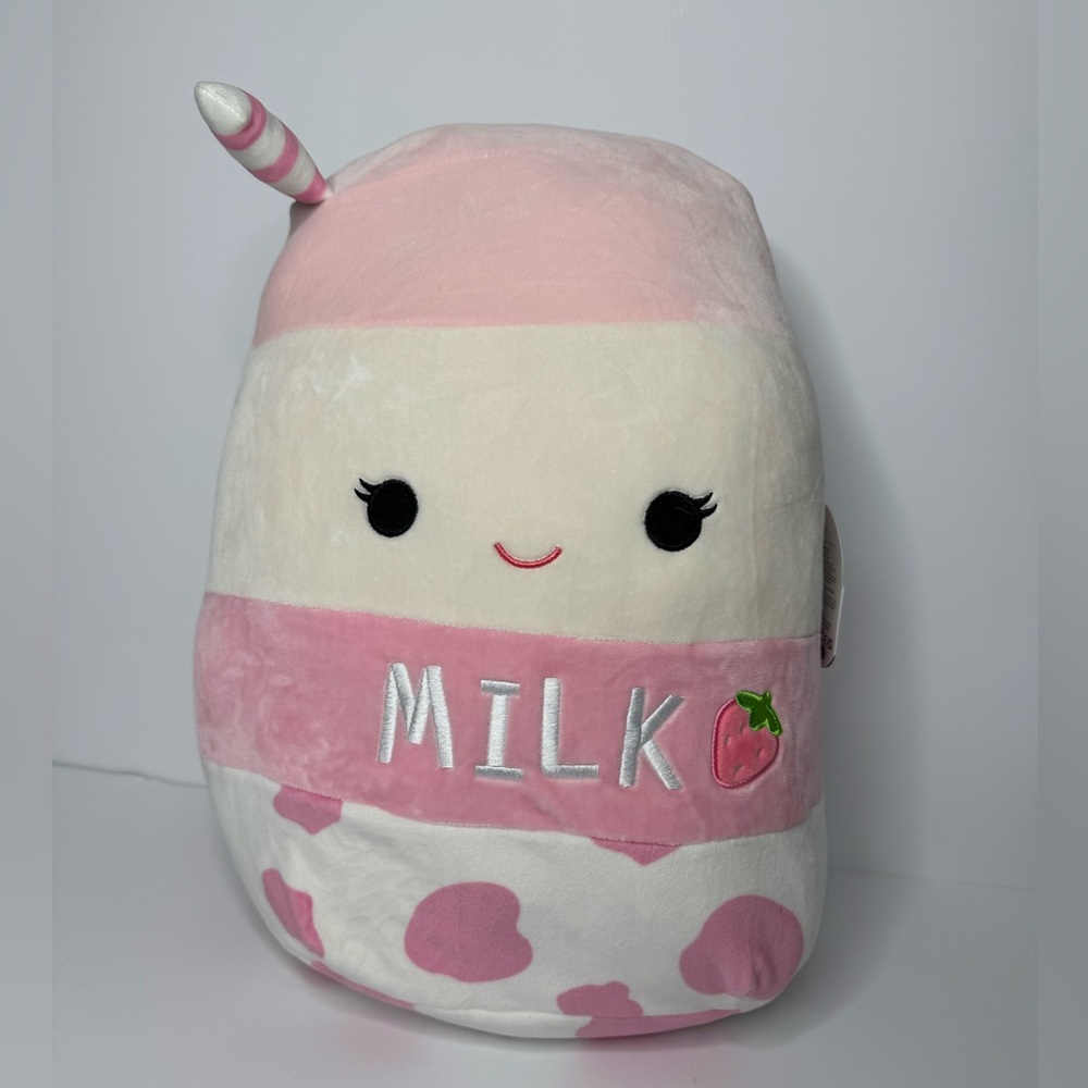 Squishmallows Amelie Strawberry Milk 16” Plush Pink Pastel NWT